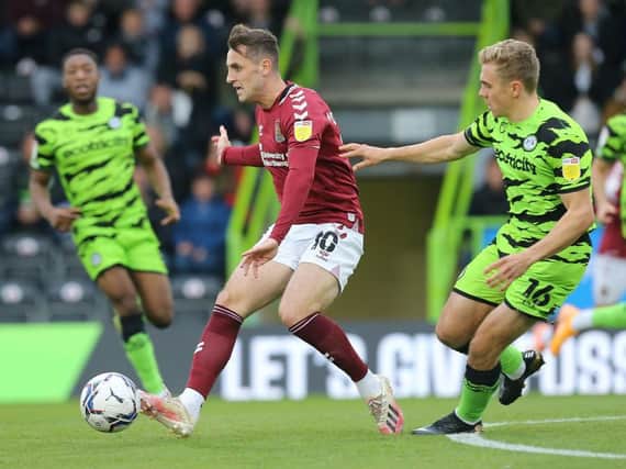 Dylan Connolly on the ball in the Cobblers' clash with Forest Green Rovers (Pictures: Pete Norton)