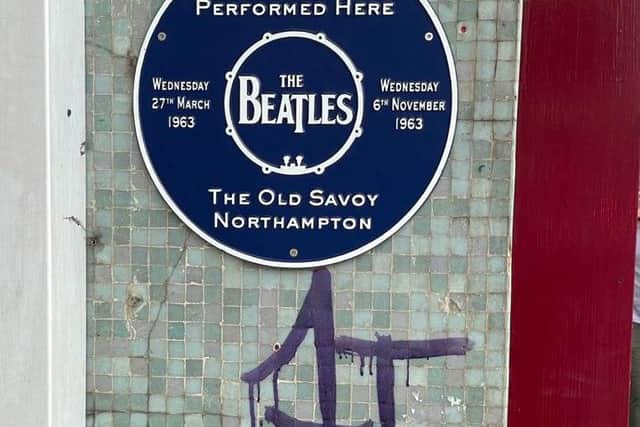 There is also graffiti under The Beatles plaque.