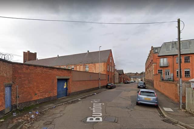 The woman was walking along Bunting Road when she was sexually assaulted, according to Northamptonshire Police.