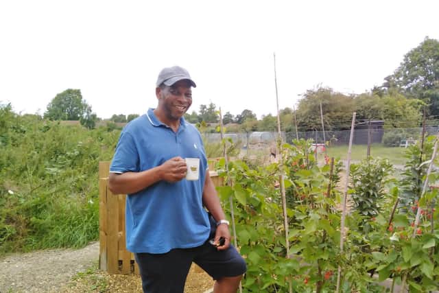 Residents enjoying the allotment.