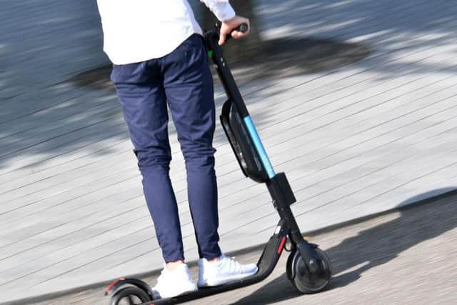 An e-scooter rider was taken to hospital following Saturday night's crash