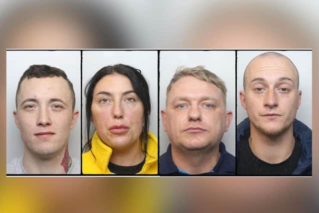From left: Drug conspirators Dylan Vanstone, Louise Vanstone, Sebastian Wala, Gareth Conybeare