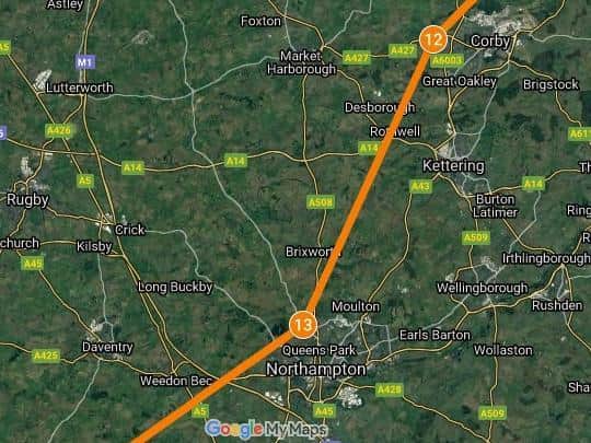 The Arrows will be flying over Corby before heading south towards Northampton