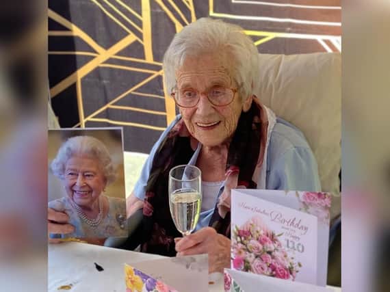 Joyce celebrates her 110th birthday after receiving a telegram from The Queen.