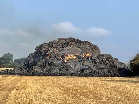 The remains of the straw in East Carlton 
 Northants Fire and Rescue