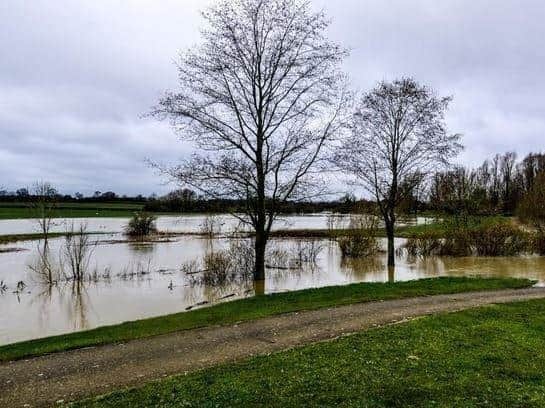 Flooding at Collingtree Park Golf Club in 2016