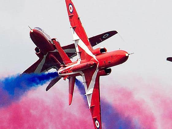 The Red Arrows are due over Northampton just before 11.30am on Thursday