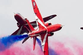 The Red Arrows are due over Northampton just before 11.30am on Thursday