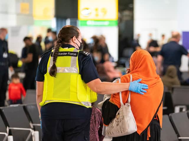 Refugees arriving at Heathrow from Afghanistan. (File picture).