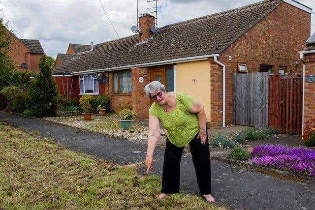 Anne outside her home in Clipston Way back in May