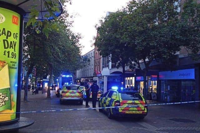 The scene of the Abington Street stabbing.