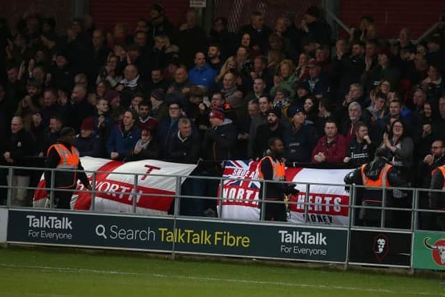 More than 1,000 Cobblers fans travelled to Salford in 2020, and a similar number is expected at The Peninsula Stadium this weekend