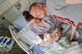 Ashleigh Johnston-Conway and Dean Donnelly with their son, Leo Martin James Donnelly, who was stillborn at Northampton General Hospital on June 14