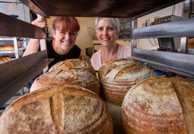 Suzy and Jacqui with The Good Loaf's fresh bread.