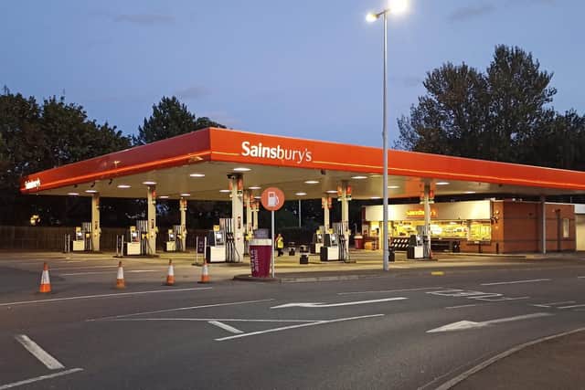 Sainsbury's was coned off at around 7pm tonight