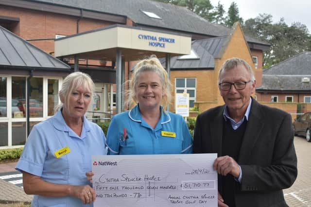 Mick Chaffer with members of the Cynthia Spencer Hospice care team.