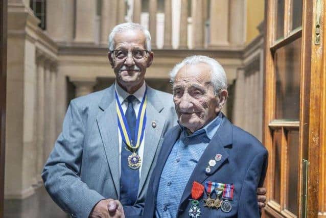 Former Lord-Lieutenant of Northamptonshire David Laing surprised Albert by calling him up to present him with the Legion of Honour in 2019.