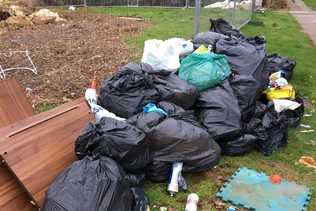Bags of rubbish were found piled up in Lumbertubs