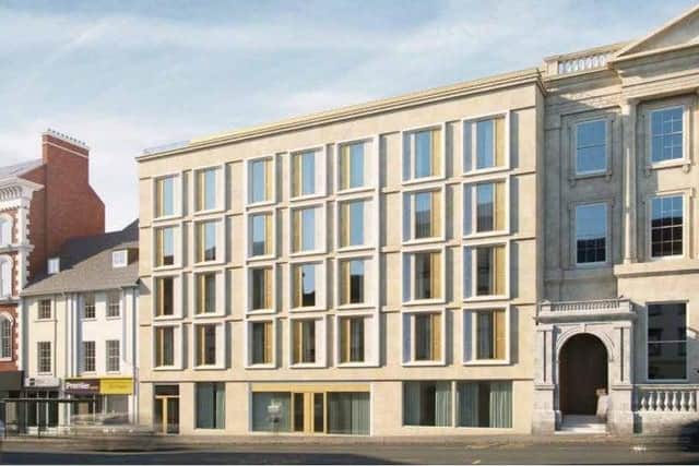An artists' impression of the block of student flats in the Drapery, Northampton, which will replace the old Debenhams store