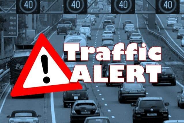 A broken down coach is causing quques on the A45