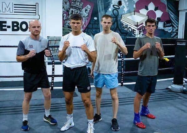 From left: Team Shoe-Box professionals Dempsey Madden, Kieron Conway, Ryan Conway and Ben Vaughan