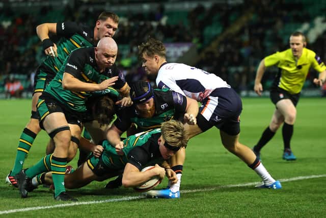 Henry Pollock scored his first two tries for Saints against Saracens on Wednesday night