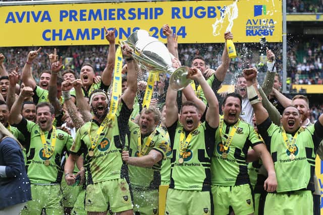 Tom Wood lifted the Premiership trophy for Saints in 2014