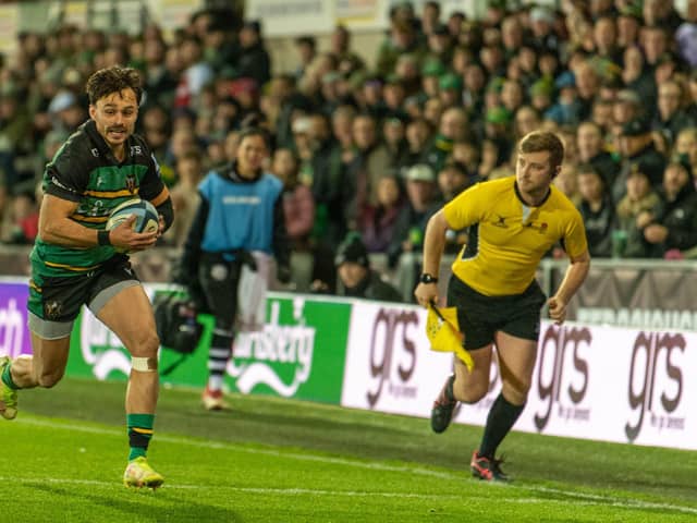 Tom Collins cruised in for a hat-trick against the Barbarians (picture: Kie Fewster)