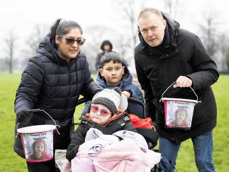 Jasmine Harnett and her family at the race. Jasmine started the race as money was being raised to help her, as she needs around the clock care.