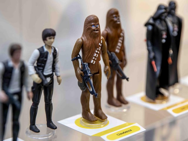 Matt has a vast collection of character models — including this one of Chewbacca