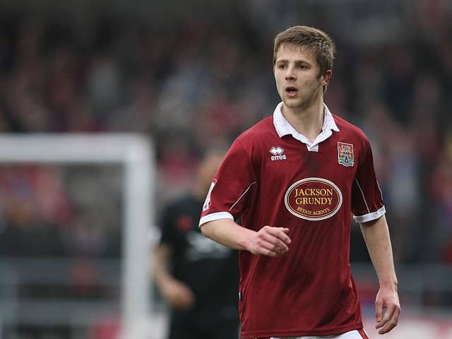 Michael Jacobs playing for Cobblers as a fresh-faced 19-year-old in 2011
