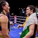 Chantelle Cameron and Katie Taylor chat following their fight in May (Picture: Mark Robinson / Matchroom Boxing)