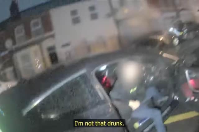 Stills from a video released by Northamptonshire Police which shows people arrested on suspicion of drink and drug driving. Release date December 4 2023