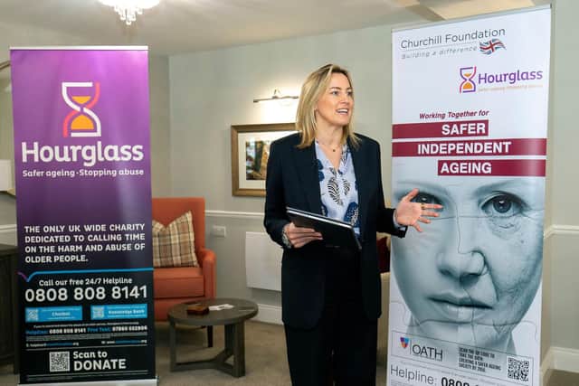 Churchill Foundation Director Emma McCarthy at launch of new charity partnership with Hourglass Safer Ageing