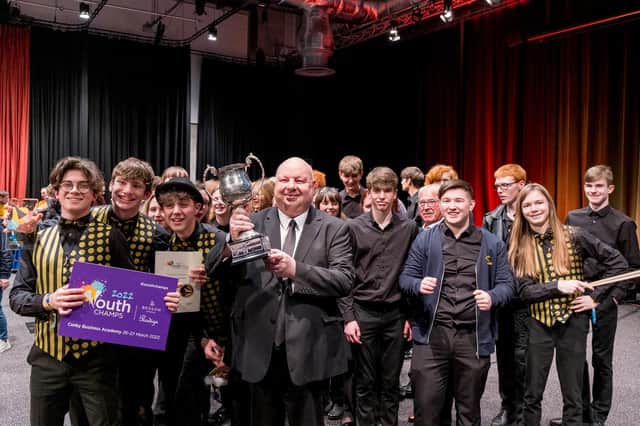Youth Brass 2000 members celebrate another festival win