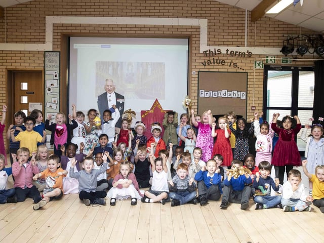 Pupils and teachers at the school held a 'fake' Coronation on Thursday (May 4) ahead of the historic event.