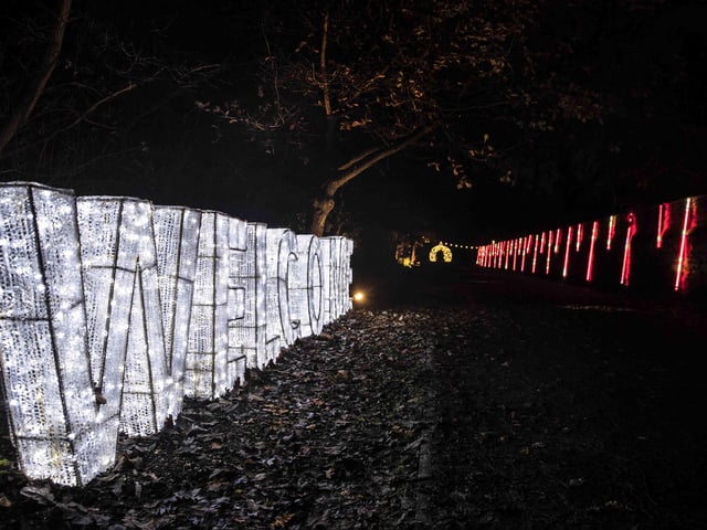Take a look around the winter light trail, which is now open and will be until December 31.