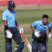 Emilio Gay (left) and Ricardo Vasconcelos both hit centuries for the Steelbacks in their One Day Cup defeat at Lancashire