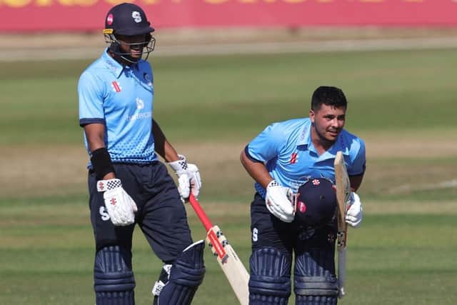 Emilio Gay (left) and Ricardo Vasconcelos both hit centuries for the Steelbacks in their One Day Cup defeat at Lancashire