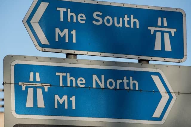 Two lanes are closed on the M1 southbound while emergency services tackle a vehicle fire — with more tailbacks heading north