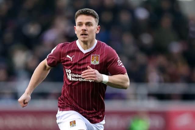 Top-scorer Sam Hoskins scored the only goal of the game as the Cobblers beat Derby County at Sixfields on Saturday (Photo by Pete Norton/Getty Images)
