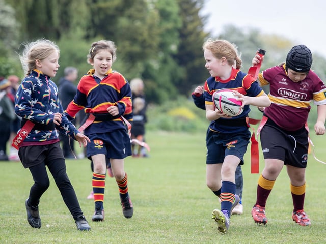 Under 7s girls rugby festival at Northampton Old Scouts on Sunday May 3