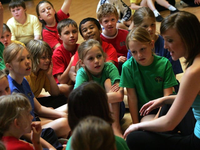 Weston Favell Primary School Green Week - Pupils dancing as part of Green Week.