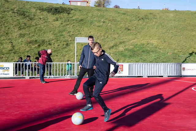 The new community all-weather pitch here at Sixfields was officially opened at Saturday’s Community Day game. Pictures by Kirsty Edmonds