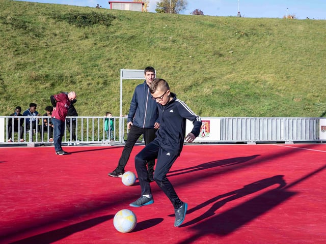 The new community all-weather pitch here at Sixfields was officially opened at Saturday’s Community Day game. Pictures by Kirsty Edmonds