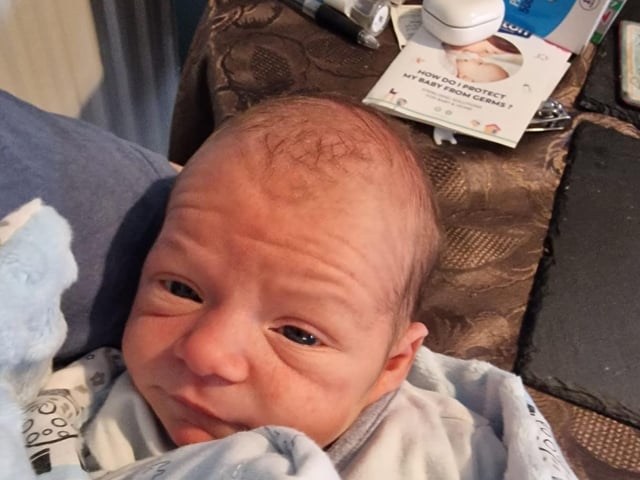 Theodore Edward born at 5.18am on October 13 at Northampton General Hospital, weighing 7lbs 4oz.