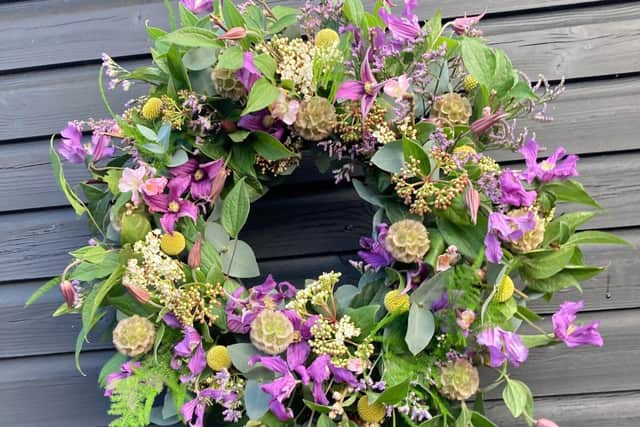 Spindleberry Flowers wreath