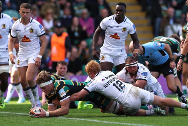 Alex Coles dived over for a try on his first appearance of the season (photo by David Rogers/Getty Images)
