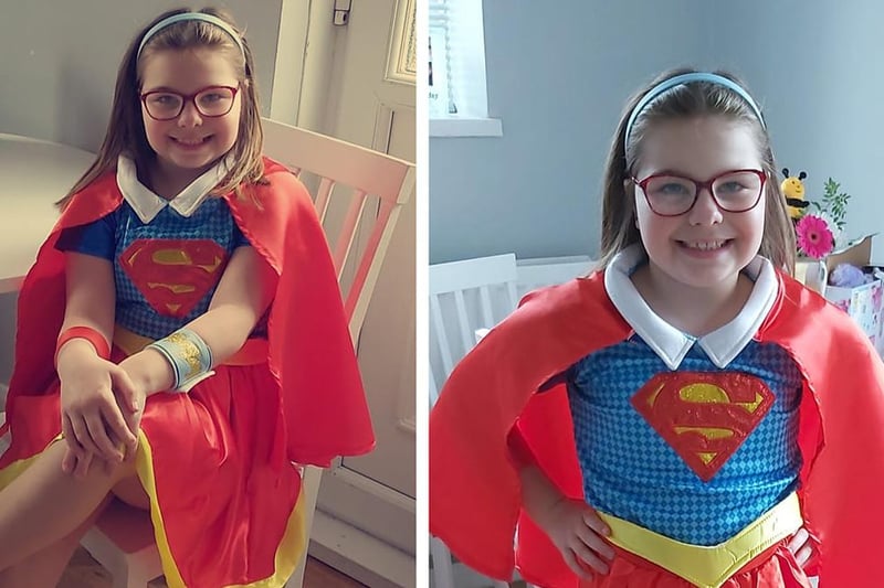 Superhero day for eight-year-old Amelia.