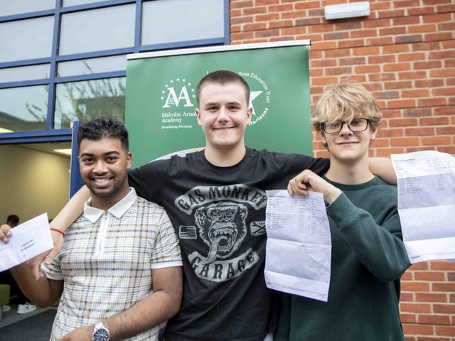 Left to right: Tahmid Ahmed, Harry Searing and Ben Carter from Malcolm Arnold Academy.